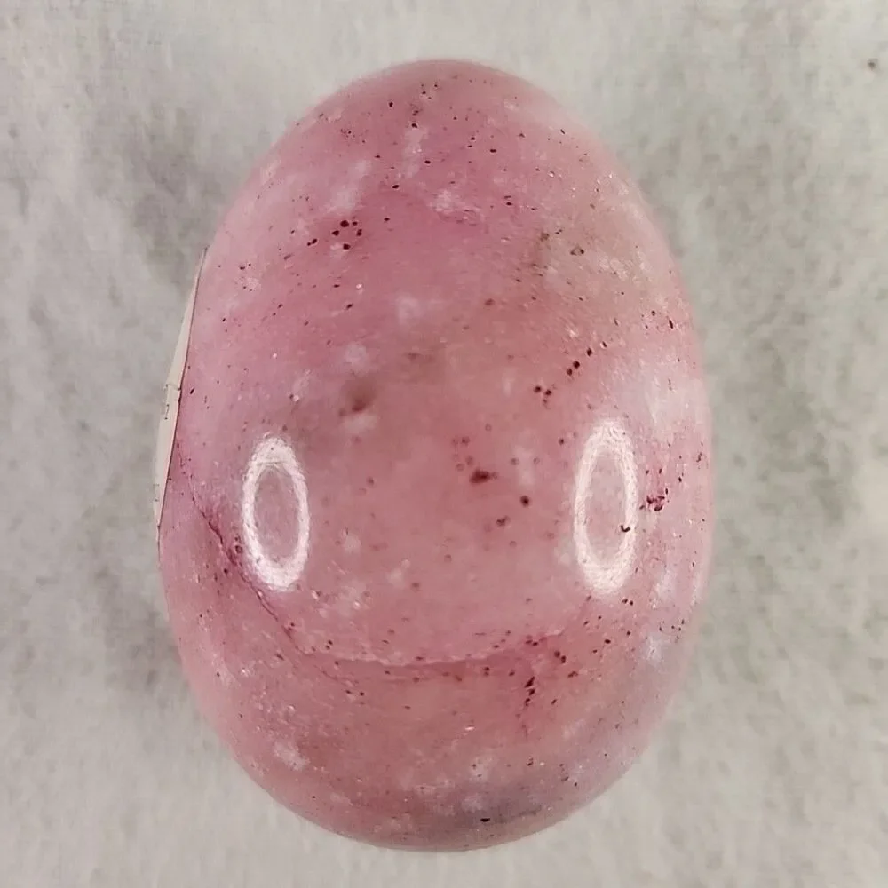 Egg Alabaster Marble Stone Decoration Pink Paperweight #646372 VTG Dollar Tree